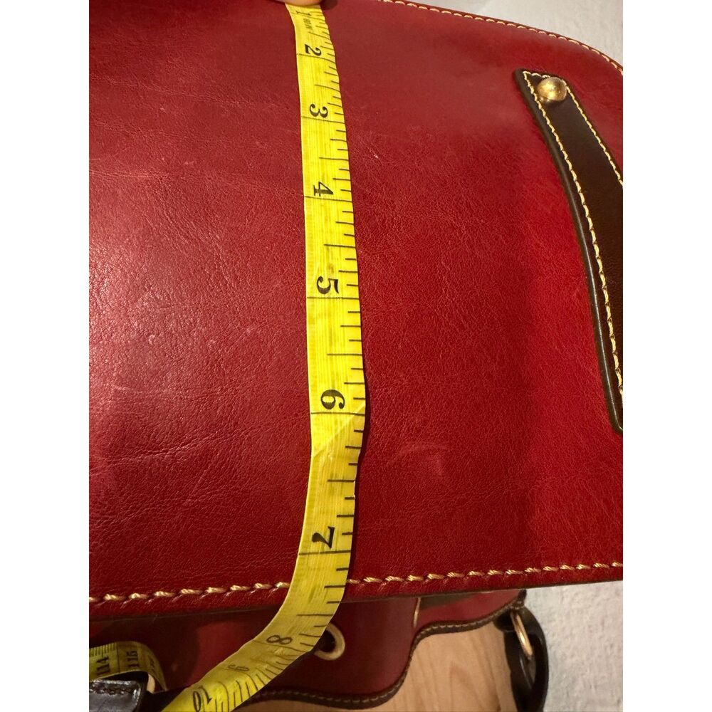Dooney & Bourke Red Leather Drawstring Bucket Bag EUC - Picture 9 of 9